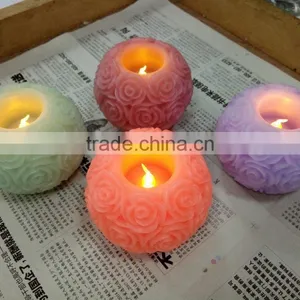 Wedding Rose Shaped Flicking Real Wax Candle Flameless Rose Candle Rose Carved Candle Real Wax Candle Real Wax Candle thumbnail-1