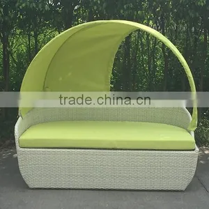 New Style Outdoor Rattan Sun Bed With Canopy thumbnail-5