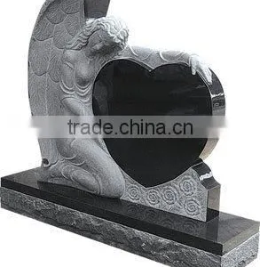 Angel With Heart Carved Headstone thumbnail-1