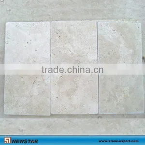White Tumbled Travertine Tile thumbnail-1