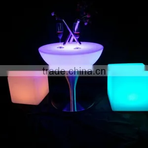 66CM LED Remote Halfmoon Table/ Hot Sell LED Rechargeable Halfmoon Coffee Table/LED Outdoor Lawn Halfmoon Cocktail Table thumbnail-3