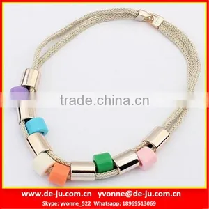 Colorful Tube Candy Jewelry Bib Necklace thumbnail-1