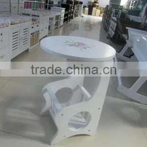 Home Furnishing Round End Table, White T10-2040 thumbnail-1