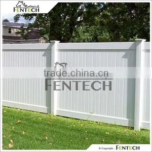 Fentech White Flat-Top Decorative Full Privacy Vinyl Fence For Back Yard, Garden, House, Pool thumbnail-1