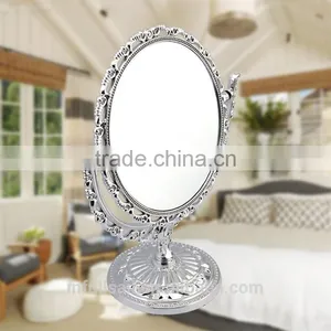 Plastic Double Sides Mirror Flower Frame High Quality Free Standing Table /desktop Mirror thumbnail-4