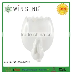 White Ceramic Rabbit Design Decorative Ashtray thumbnail-3