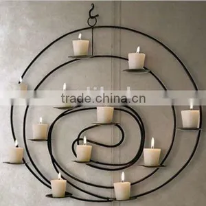Wrought Iron Wall Mount Round Candle Holder thumbnail-1