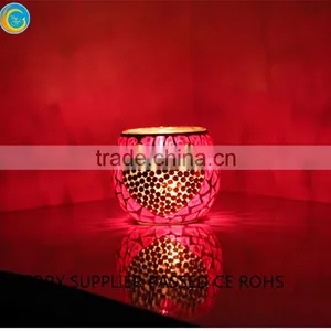Wedding Pink Handing Mosaic Glass Candle Votives thumbnail-1