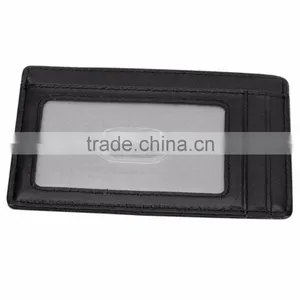 Slim Leather Wallet Credit Card Case Sleeve Card Holder With ID Window thumbnail-3
