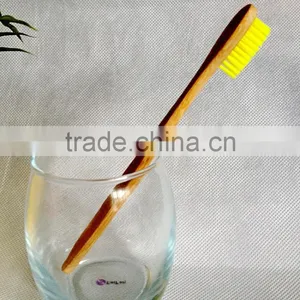 Yellow Color Bamboo Toothbrush, Soft Bristle Toothbrush thumbnail-5