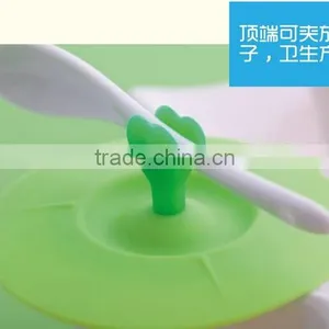 Fda Universal Silicone Drink Cup Lids Tea Cup Cover Lids With Scoop thumbnail-3