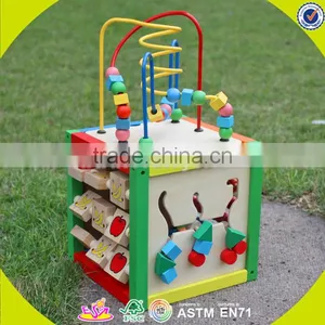 Wholesale Design Funny Cubic Wire Bead Toy,multi-function Wooden Cubic Wire Bead Toy for Kids,wooden Bead Toy W11B060 thumbnail-1