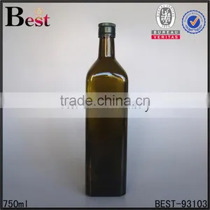250ml 500ml Clear Empty Aluminum Cap Square Marasca Glass Bottle Olive Oil Bottle Cooking Oil Screen Printing Wholesale thumbnail-5
