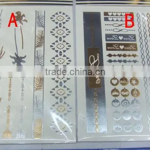 T001-023 Women Beauty Body Art Tattoo Stencil Gold Glitter Eye Sticker Tattoo thumbnail-1