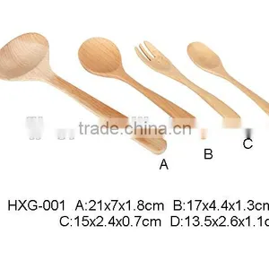 Kitchen Cooking Utensils Wood Spoon and Spatula, 4 Set of Bamboo Kitchen Tools thumbnail-1