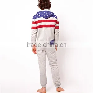 PA0029A Adult Onesie Pyjamas American Flag Onesie thumbnail-2
