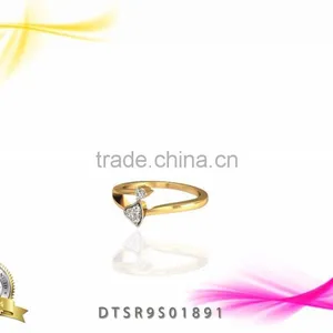 14kt Gold Plated CZ Studded Ring thumbnail-1
