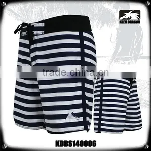 Europe Hot Sale Swim Trunks 100% Microfiber Blue White Stripe Shorts thumbnail-1