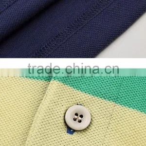 Plain Slim Fit Stretch Colorful Short Sleeve Wholesale Striped Polo Shirts For Men 100% Cotton thumbnail-6