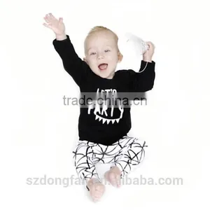 2016 New Baby Boy Clothes Set Fashion Cotton Long-sleeved Party Letter T-shirt+pants 2pcs s Newborn Baby Girl Clothing Set thumbnail-1