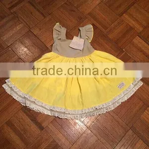 Girls Sunflower Wildling Dress Baby Well Dressed Wolf Remake Lace Linen Dress thumbnail-3