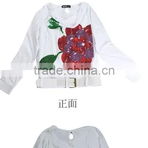 Embroidered Ladies' T-shirt thumbnail-1