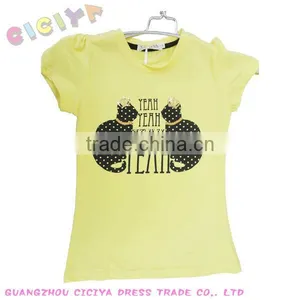 Customized Make to Order Summer Design Girls Fashion Printing Cotton T-shirts thumbnail-1