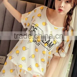 2016 New Summer Short-sleeved Cotton Cone Cartoon Ladies Pajamas Hot Style Factory Direct Sale thumbnail-1