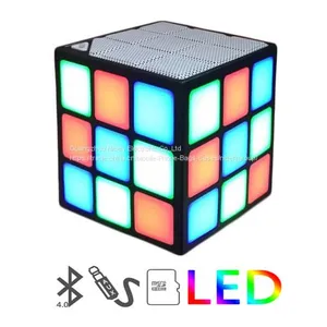 Mini Magic Cube Colorful Wireless Portable Bluetooth Speaker LED Flash Light With TF Card Handsfree thumbnail-1