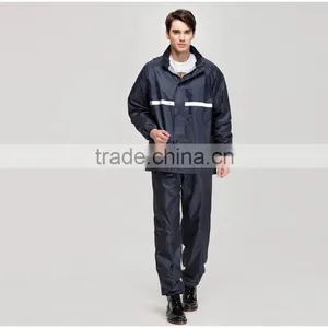 PVC Polyester 3PCS Mens Rainsuit Raincoat thumbnail-3