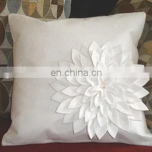 Cushion Cover With Appliqued Flower Shape thumbnail-1