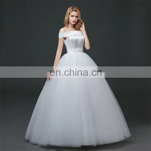 HS1630 2017 White Sheath Ruffle Long Puffy Prom Ball Gown Wedding Dresses Patterns thumbnail-2