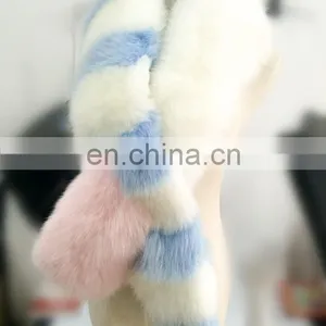 2017 Custom New Design Fashion Real Fox Fur Korean Scarf thumbnail-2