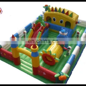 Inflatable Playground Fun City With Tunnels, Climb, Bridge and Slide Bouncer thumbnail-1