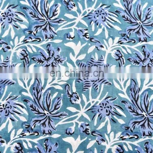 Indian Latest Hand Block Cotton Fabric Crafting Dressmaking Sewing Fabric By Meter thumbnail-3