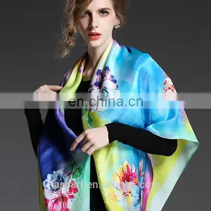 Digital Printing New Women's Fashion Lady Silk Scarf Shawl thumbnail-2