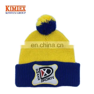 2017 Custom Colorful Pom Pom Knit Hat With Ball Top thumbnail-1