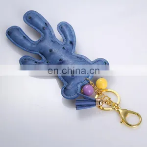 Bear Shaped Leather Keychain With Hook for Bag, Bear Tassel Handbag Keyring,bag Pendant thumbnail-2