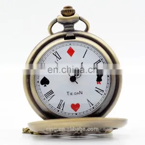 Alice in Wonderland Roman Numerals and Poker Rabbit Dial Quartz Pocket Watch Game of Thrones thumbnail-4