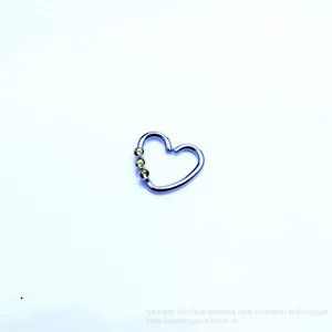 Europe and America Fashion Love Clip Ear Clip Human Body Puncture Jewelry Titanium Steel Nose Ring Foreign Trade Wholesale thumbnail-2