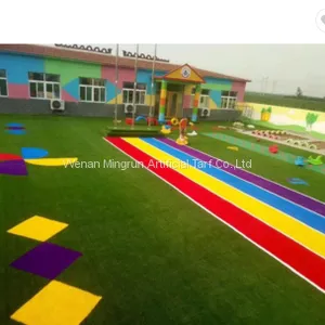 20mm Height Rainbow Colorful Running Track Artificial Turf Grass Mat thumbnail-4