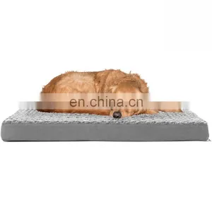 Luxury Orthopedic Dog Bed Rectangular Mat High-End Mattress With Waterproof Liner and Removable Cover thumbnail-6