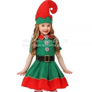 Wholesale Christmas Costume Children Elf Girl Fancy Dress Costume thumbnail-1