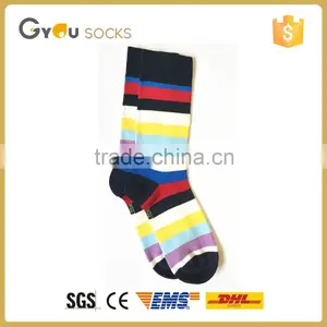 Customized Japanese Colorful Stripes Cotton Tube Socks /quality Socks thumbnail-1