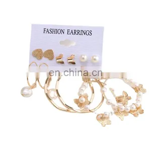 Set Earrings Retro Silver Jewelry Hand-Tasseled Round Geometric Alloy Gemstone Rhinestone Female Earrings thumbnail-1