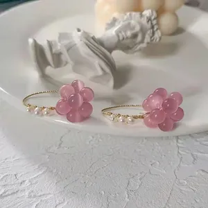 Purple Opal Grape Earrings thumbnail-3