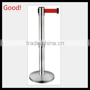 Silver Stainless Steels Double Belt Barriers- 2 Webbings Barriers- Metal Poles thumbnail-2