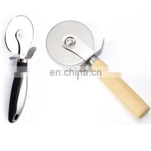 Wholesale Stainless Steel Pizza Shovel Pizza Cutter Set Stainless Steel Pizza Cutter Wheel With Wood Handle thumbnail-2