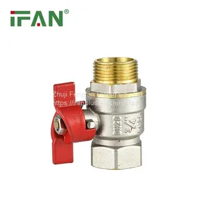 IFAN 1/2 Inch Threaded Brass Ball Valve Forged 2 Way Brass Valves for Cold and Hot Water thumbnail-1