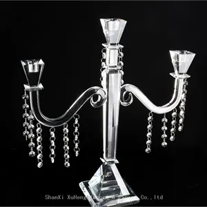Factory Customized Candle Holder 3 Arms Crystal Candelabra For Wedding Centerpieces thumbnail-3